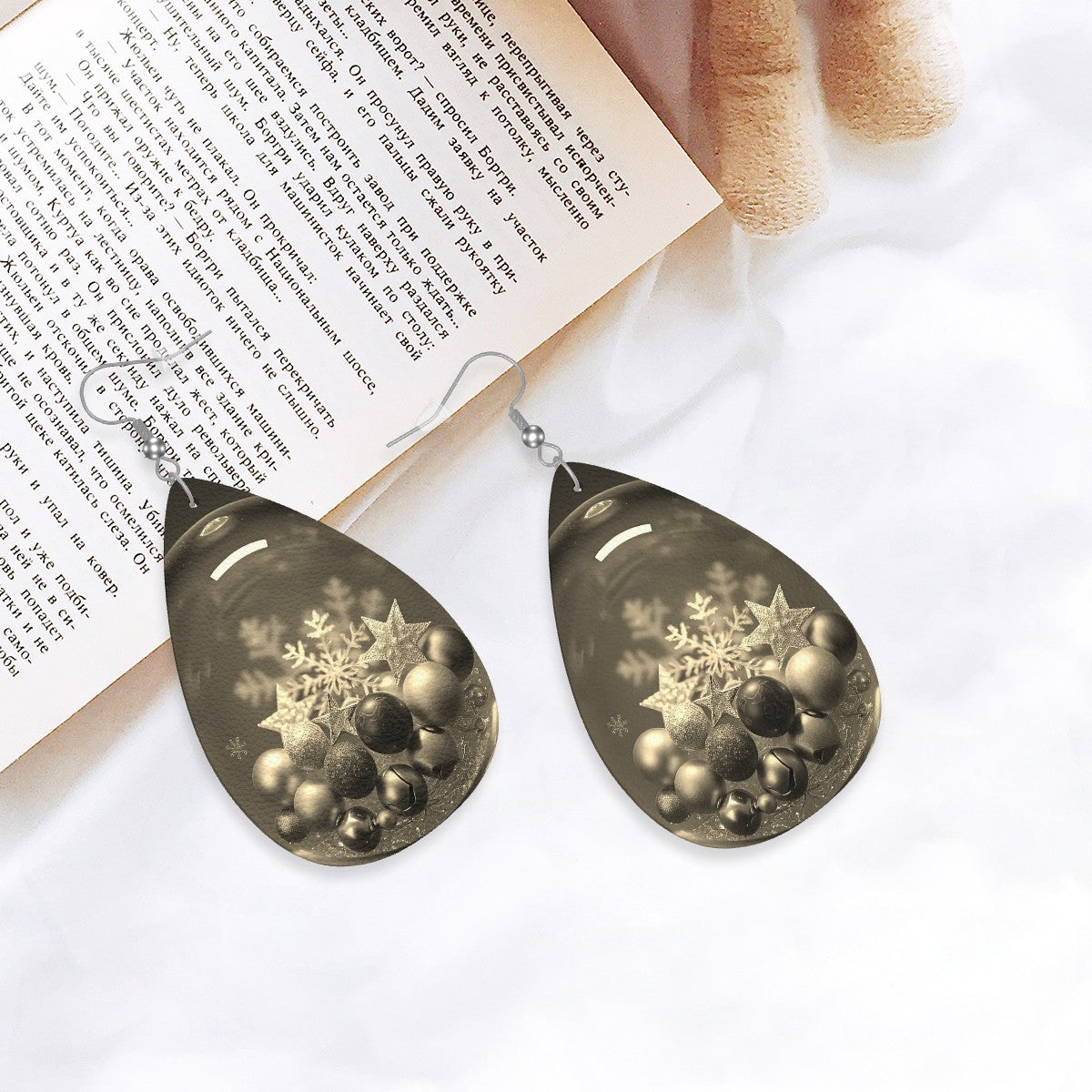 Frosted Delight Leather Teardrop Earrings - World Kryptonite