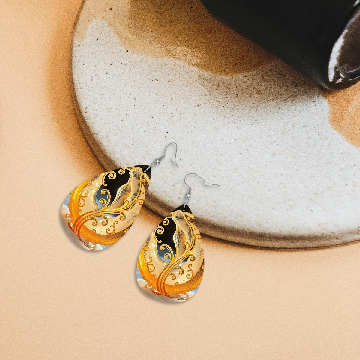 Leather Teardrop Earrings - World Kryptonite