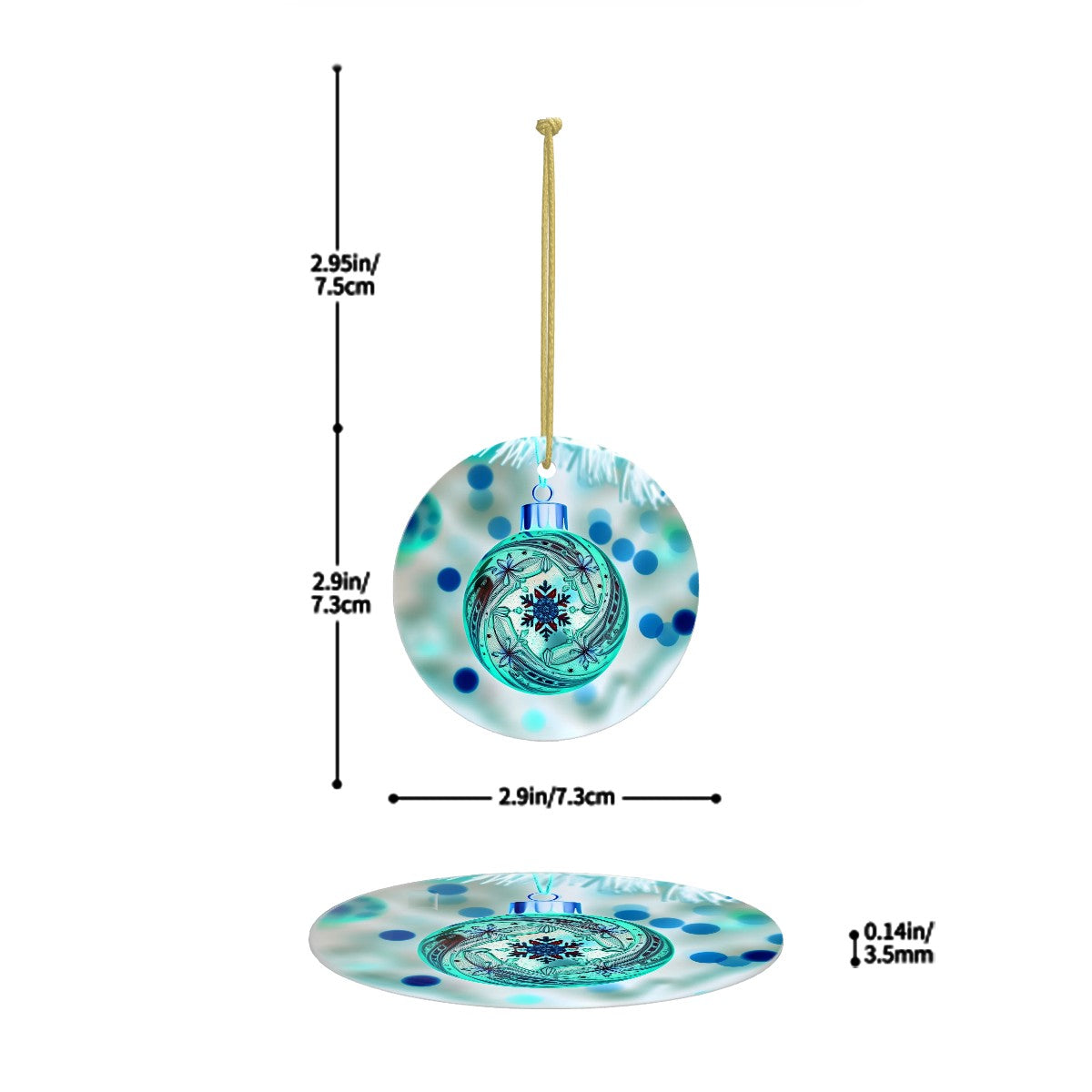 Christmas Charm Round Shape Ceramic Ornaments Christmas Decorations - World Kryptonite