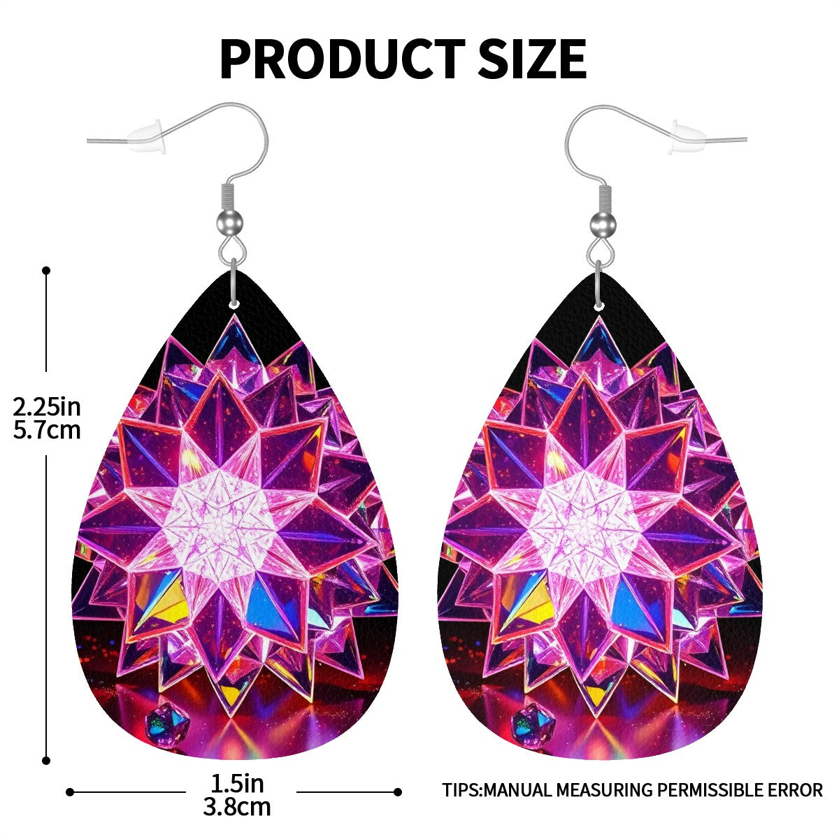 Mystic Leather Teardrop Earrings - World Kryptonite
