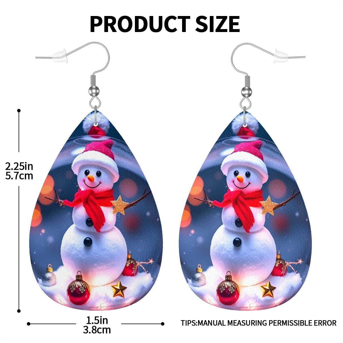 Santa’s Spark Leather Teardrop Earrings - World Kryptonite