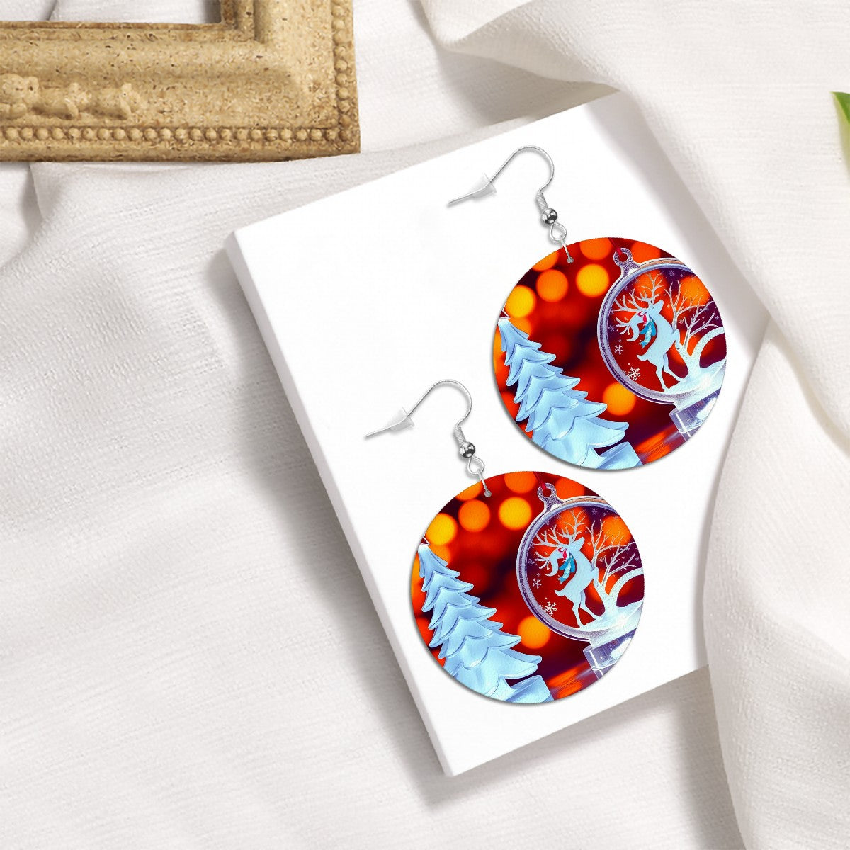 Christmas pleasure: Leather Round Earrings - World Kryptonite
