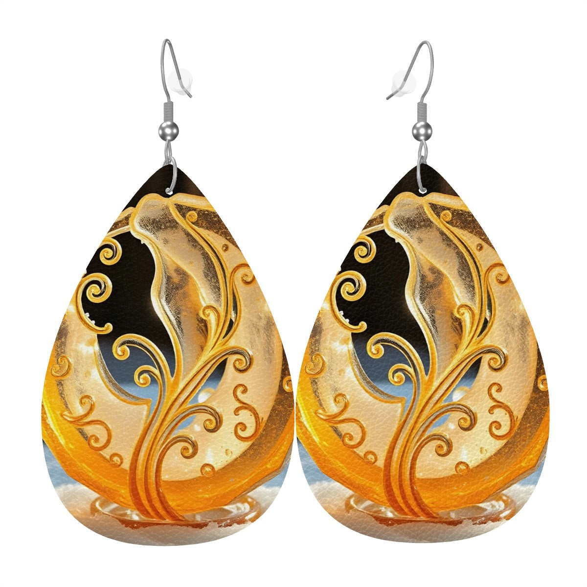 Leather Teardrop Earrings - World Kryptonite