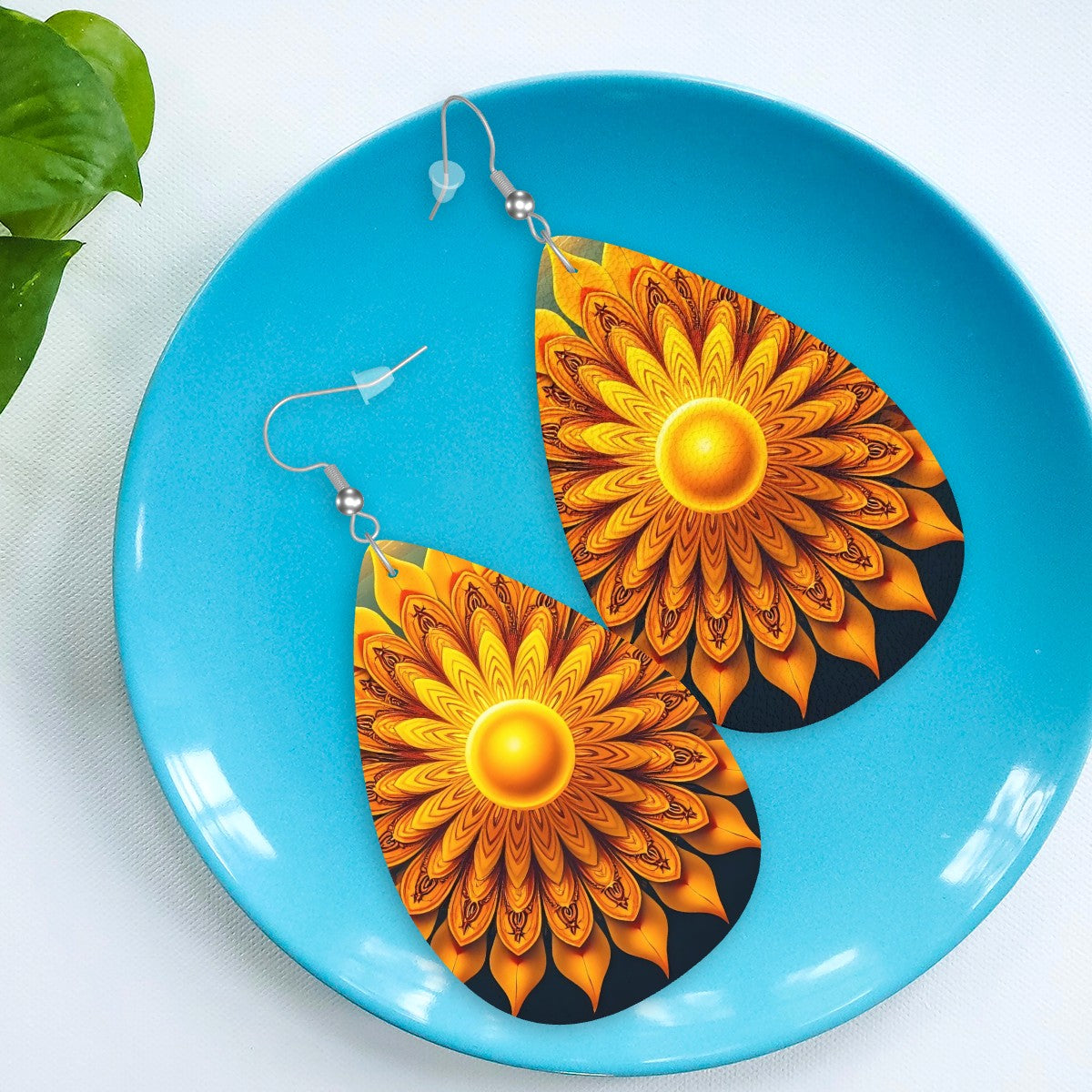 Leather Teardrop Earrings - World Kryptonite