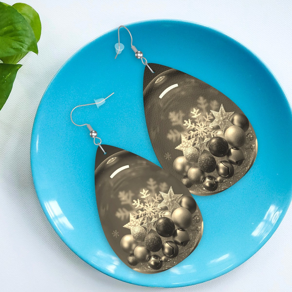 Frosted Delight Leather Teardrop Earrings - World Kryptonite