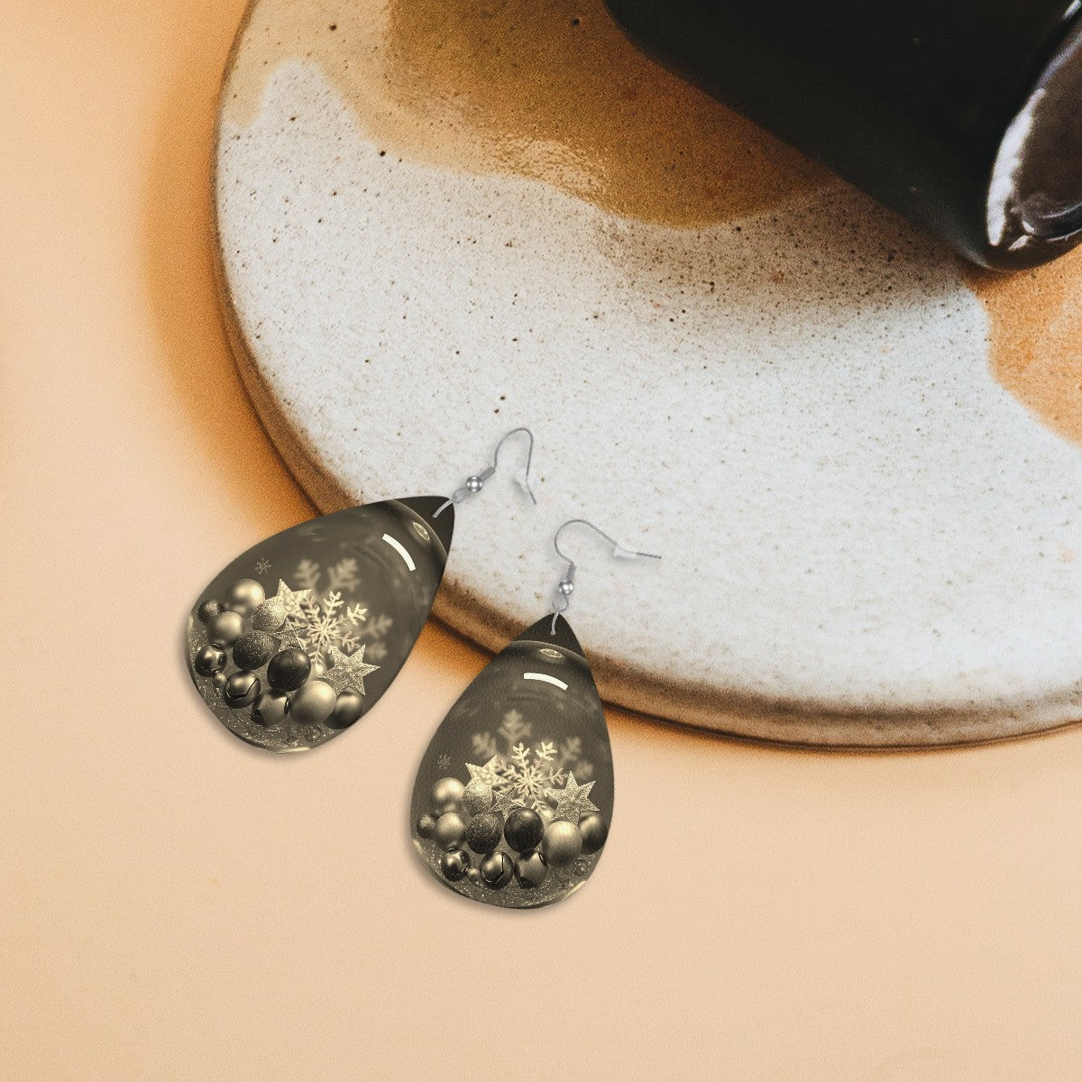 Frosted Delight Leather Teardrop Earrings - World Kryptonite