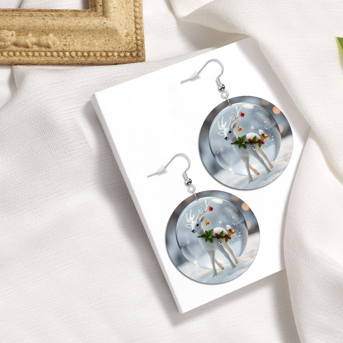 Festive Glow Leather Round Earrings - World Kryptonite