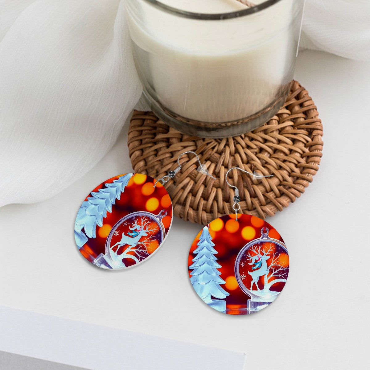 Christmas pleasure: Leather Round Earrings - World Kryptonite