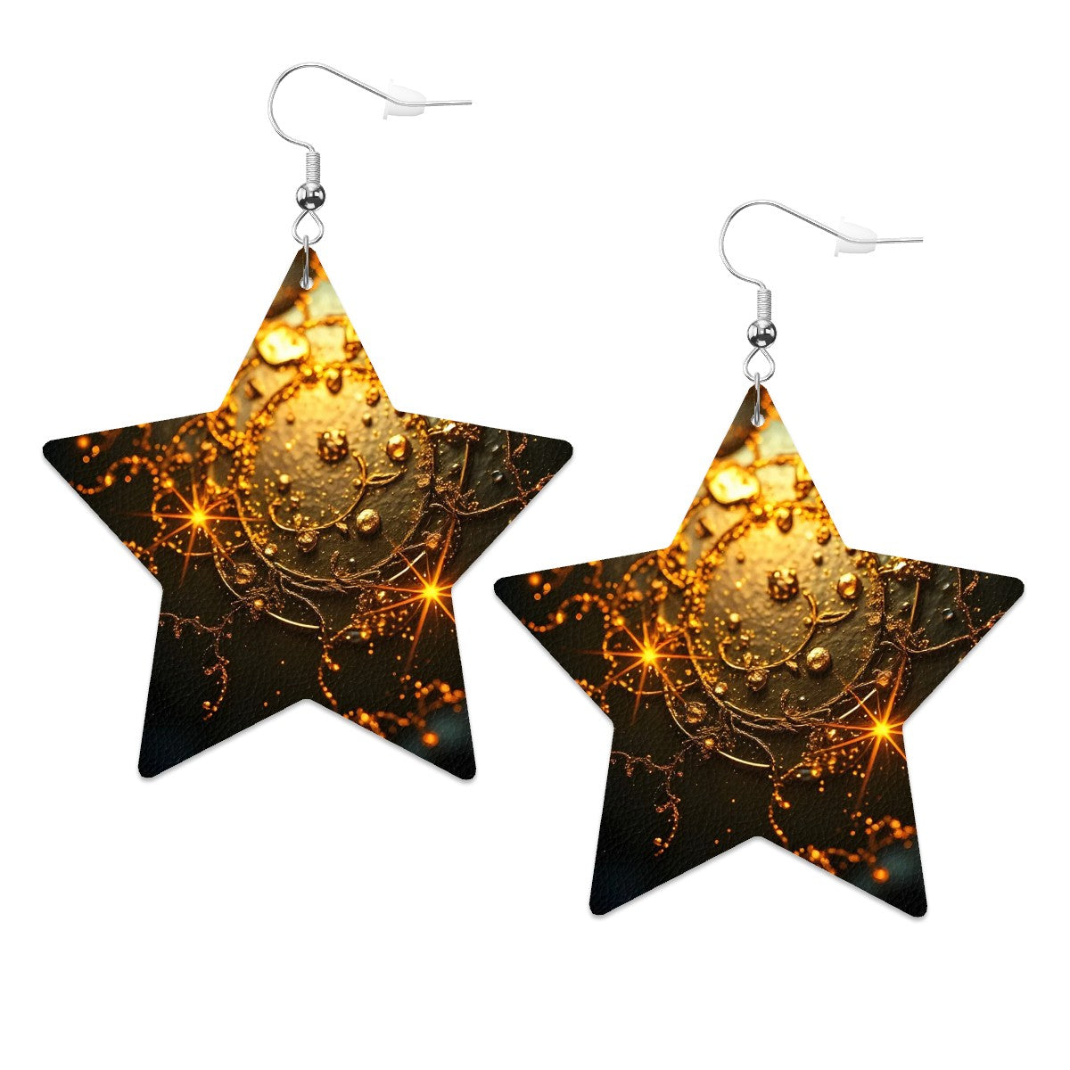 Leather Star Earrings - World Kryptonite