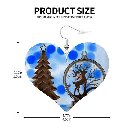 Cheerful Glow Heart Shape Leather Earrings