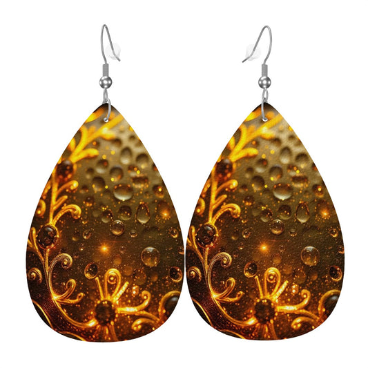 Leather Teardrop Earrings - World Kryptonite