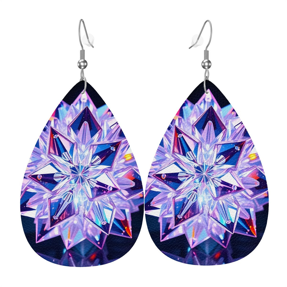 Mystic Leather Teardrop Earrings - World Kryptonite