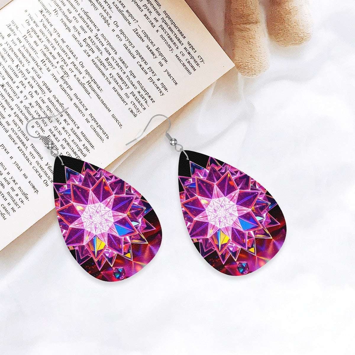 Mystic Leather Teardrop Earrings - World Kryptonite