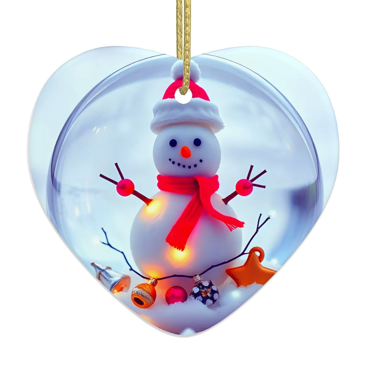 Heart Shape Snowman Ceramic Ornaments Christmas Decorations - World Kryptonite