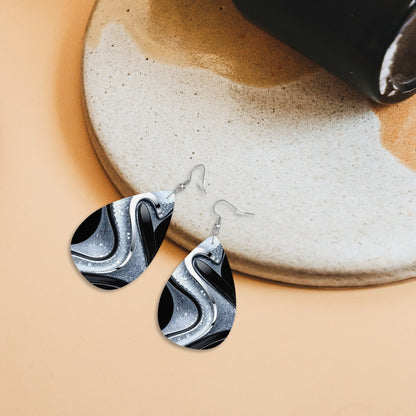 Leather Teardrop Earrings - World Kryptonite