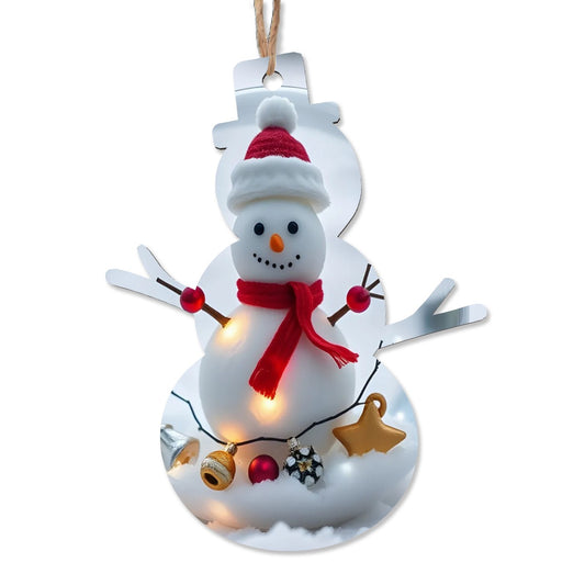 Wood Christmas Ornaments Snowman Shape