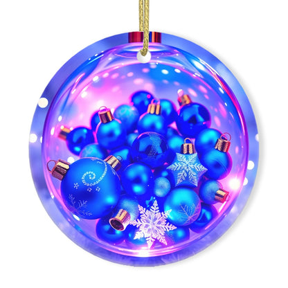 Yuletide Shine Round Shape Ceramic Ornaments Christmas Decorations - World Kryptonite