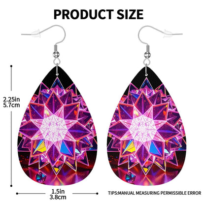 Mystic Leather Teardrop Earrings - World Kryptonite