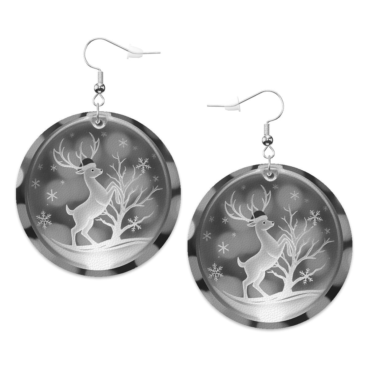 White Pleasure Leather Round Earrings - World Kryptonite