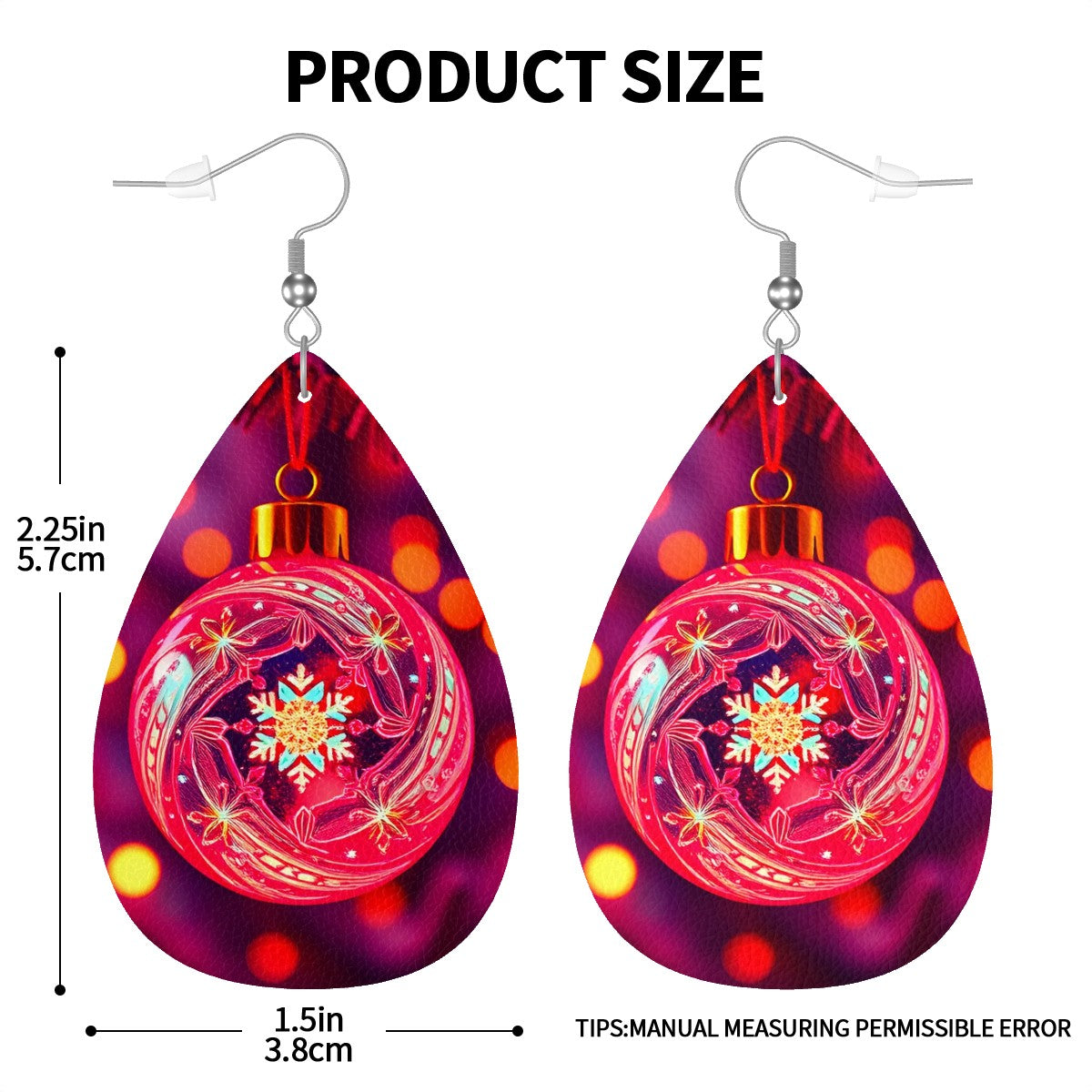 Velvet Christmas Leather Teardrop Earrings - World Kryptonite