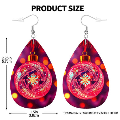 Velvet Christmas Leather Teardrop Earrings - World Kryptonite