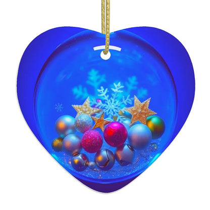 Noel Glow Heart Shape Ceramic Ornaments Christmas Decorations