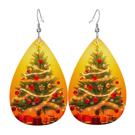 Noel Glow Leather Teardrop Earrings