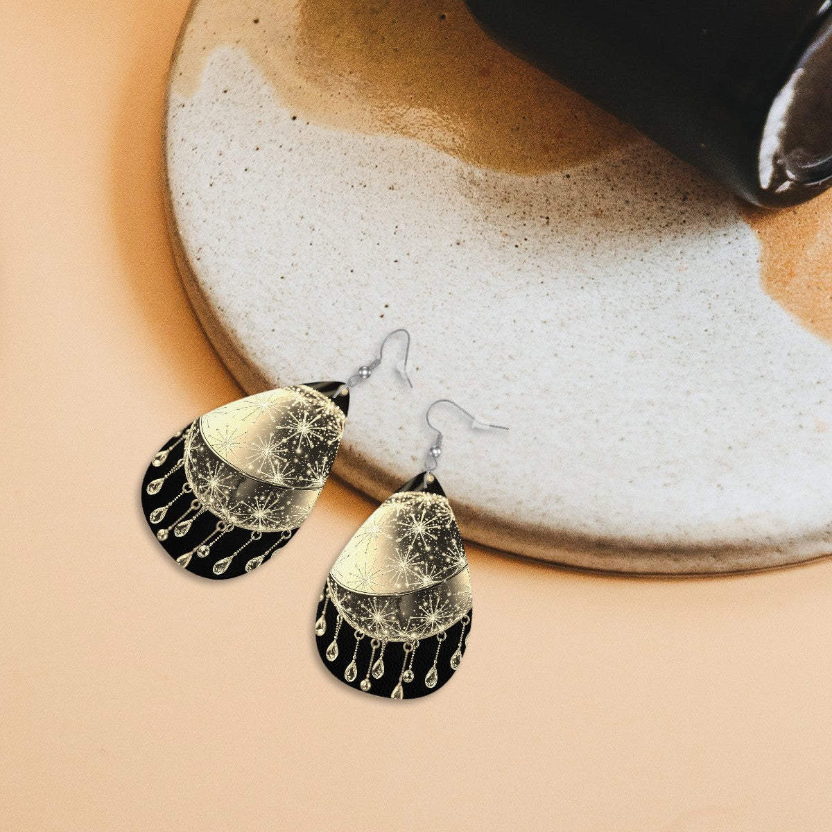 Leather Teardrop Earrings - World Kryptonite