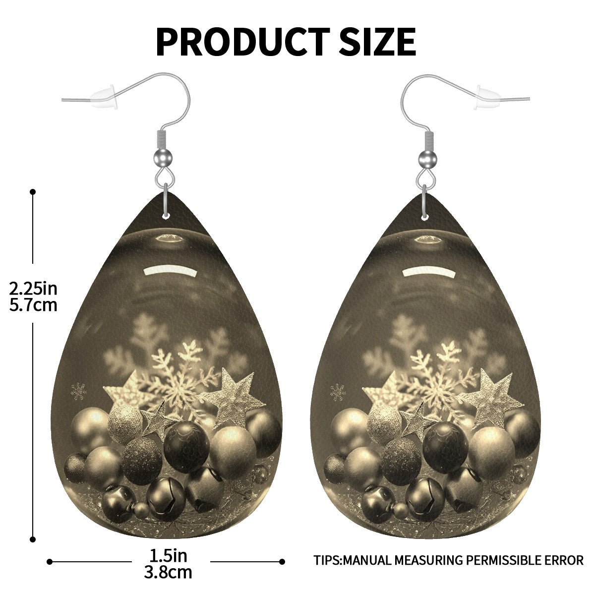 Frosted Delight Leather Teardrop Earrings