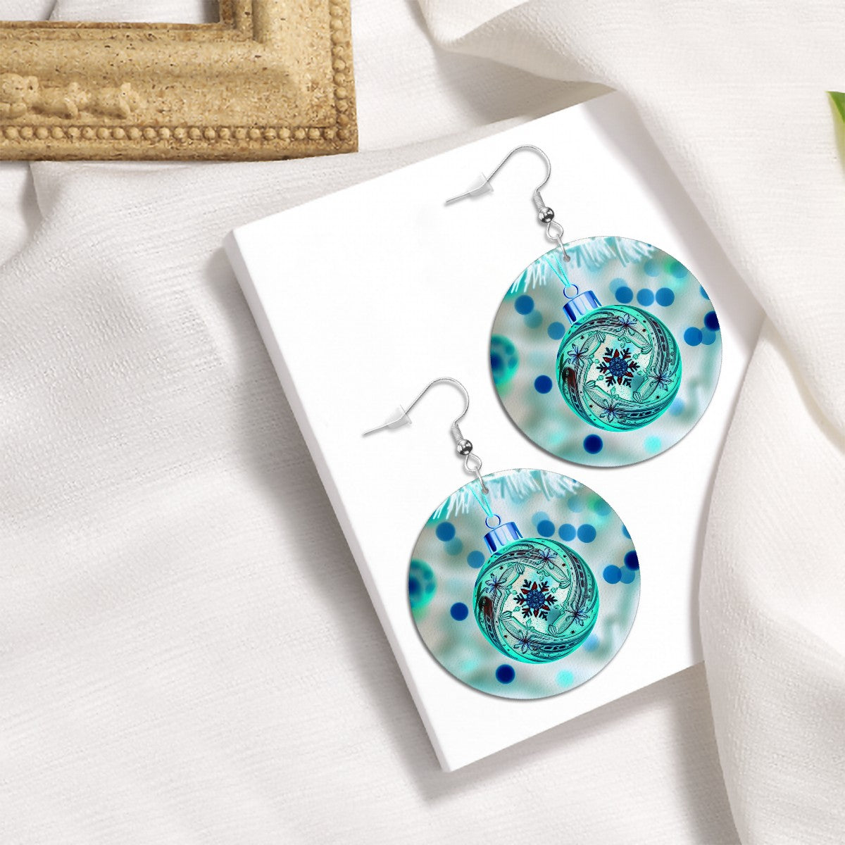 Holiday Sparkle Leather Round Earrings - World Kryptonite