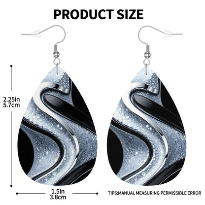 Leather Teardrop Earrings - World Kryptonite