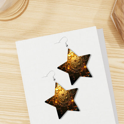 Leather Star Earrings - World Kryptonite