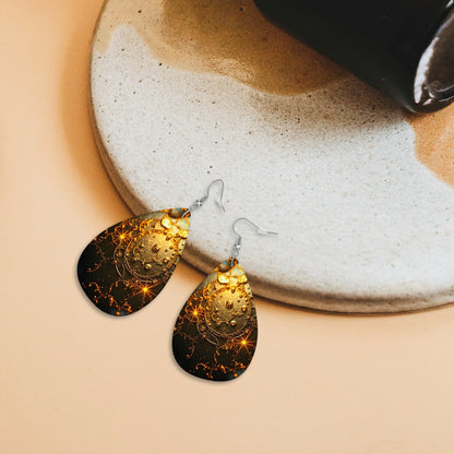 Leather Teardrop Earrings - World Kryptonite