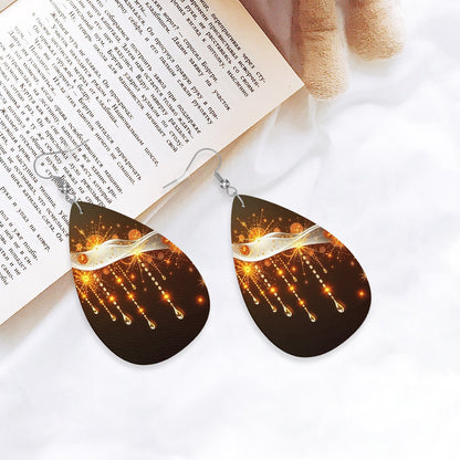 Leather Teardrop Earrings - World Kryptonite