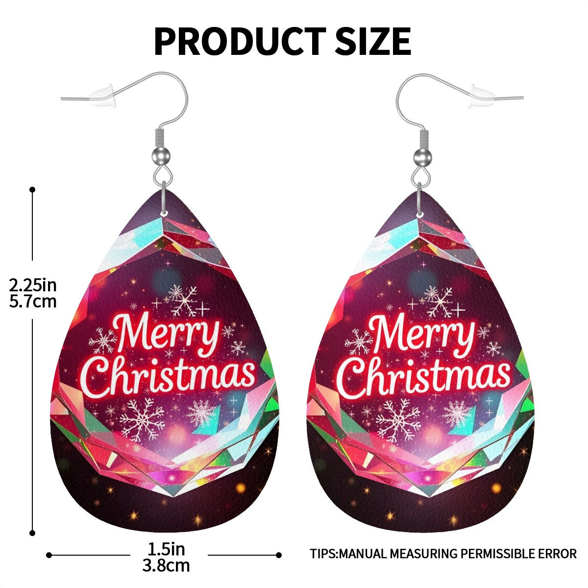 Christmas Leather Teardrop Earrings - World Kryptonite