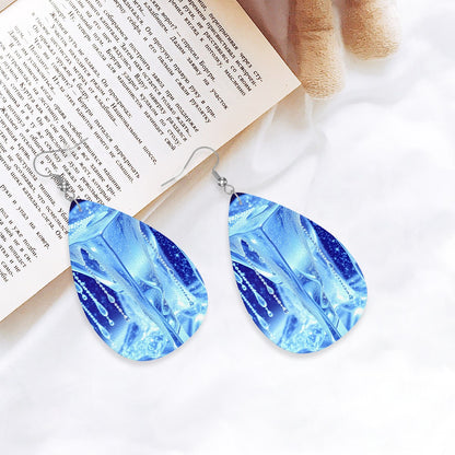 Winter Wonder Leather Teardrop Earrings