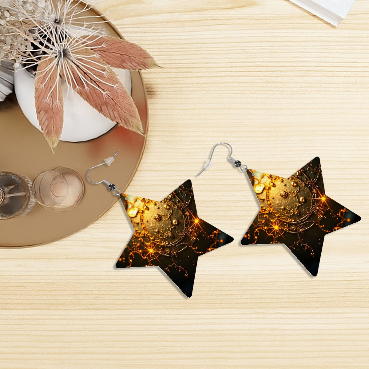 Leather Star Earrings - World Kryptonite