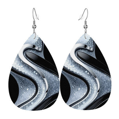 Leather Teardrop Earrings - World Kryptonite