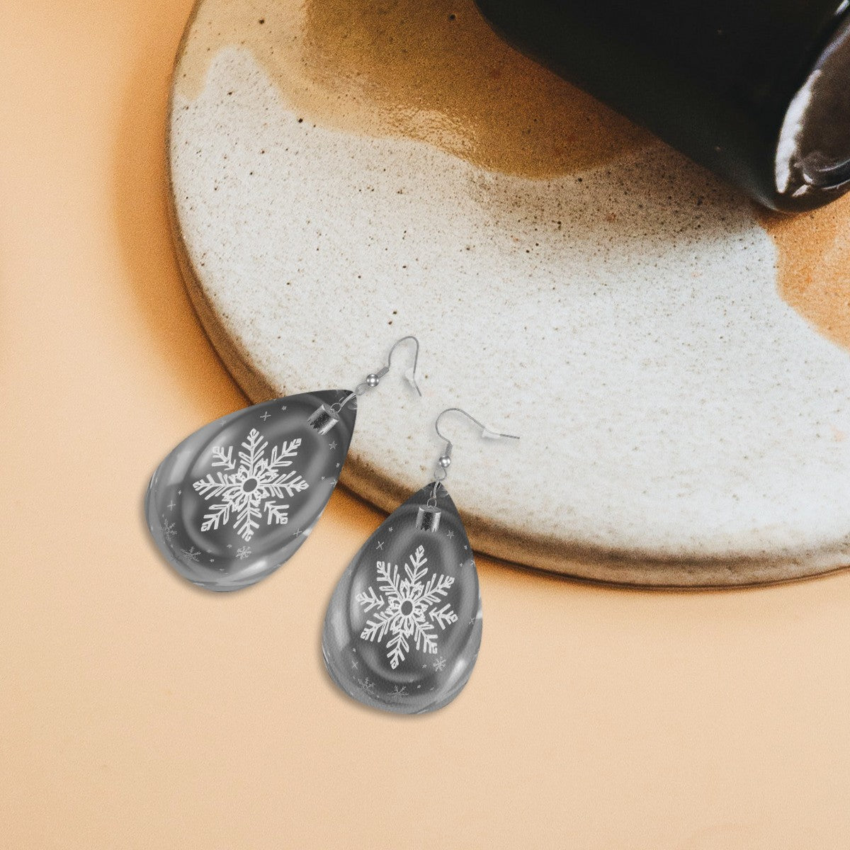 Leather Teardrop Earrings