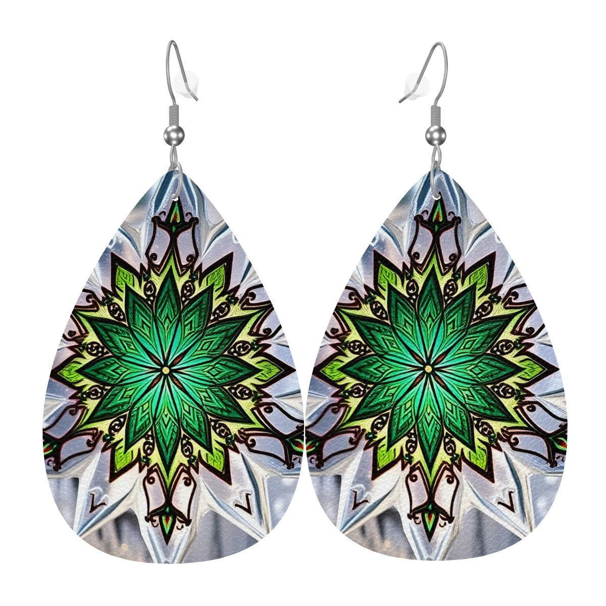 Mystic Leather Teardrop Earrings - World Kryptonite