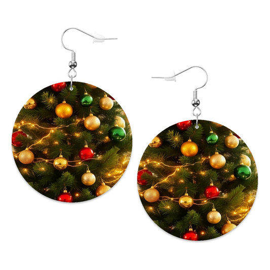 Merry Magic Leather Round Earrings