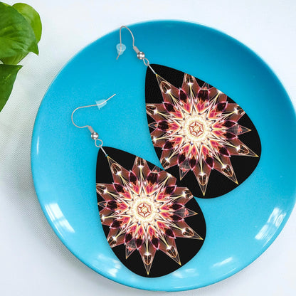 Mystic Leather Teardrop Earrings - World Kryptonite