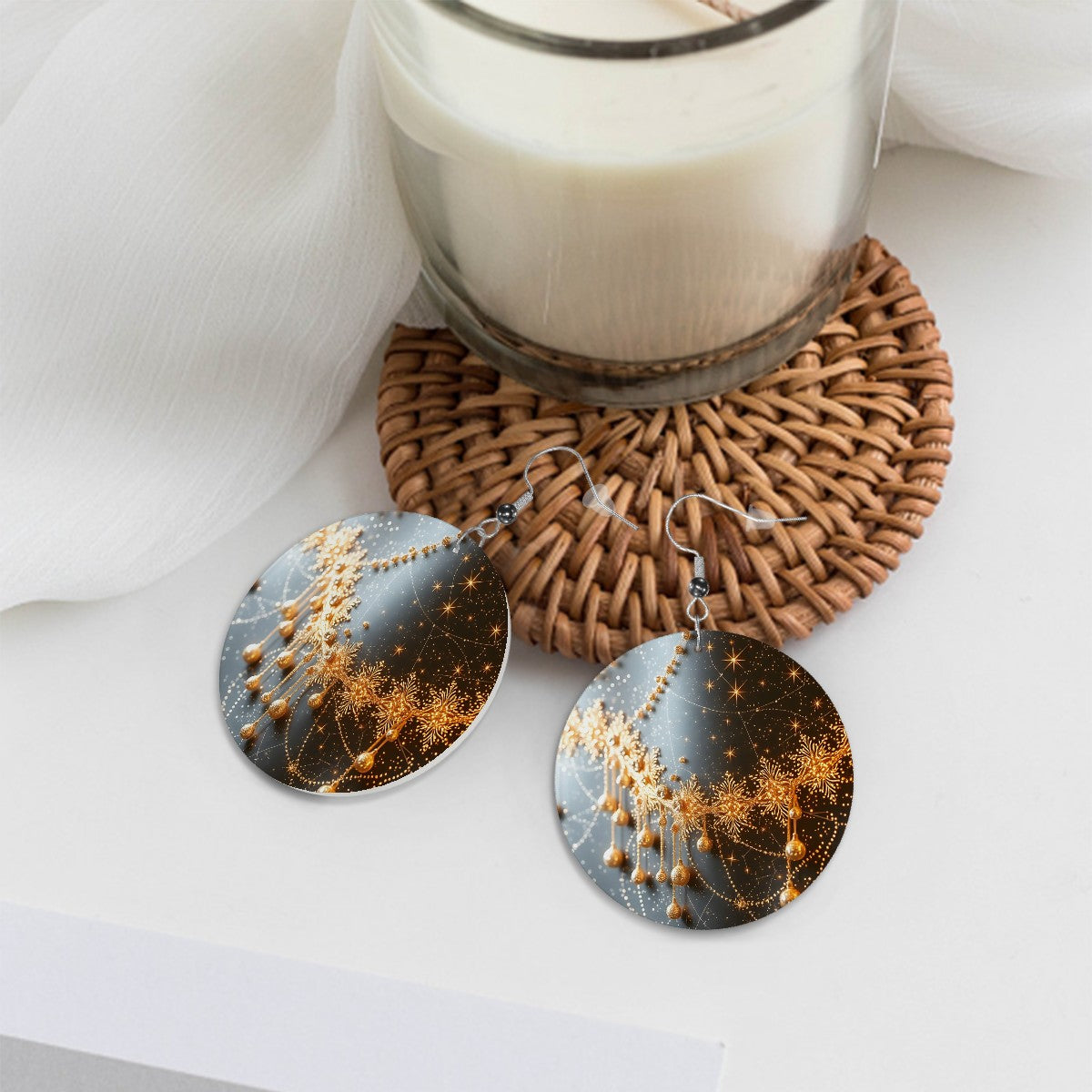 Leather Round Earrings - World Kryptonite