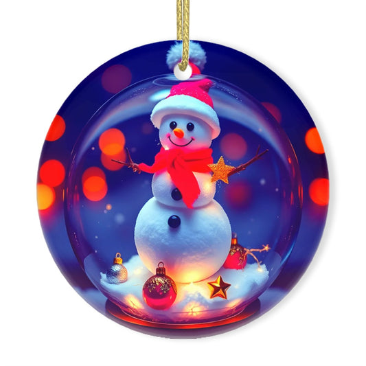 Merry Magic Round Shape Ceramic Ornaments Christmas Decorations