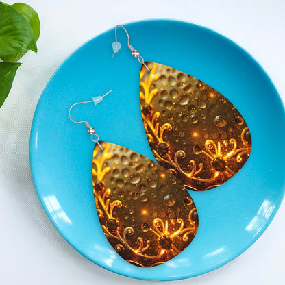 Leather Teardrop Earrings - World Kryptonite