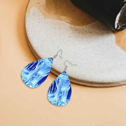 Winter Wonder Leather Teardrop Earrings