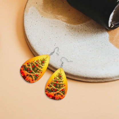 Noel Glow Leather Teardrop Earrings - World Kryptonite