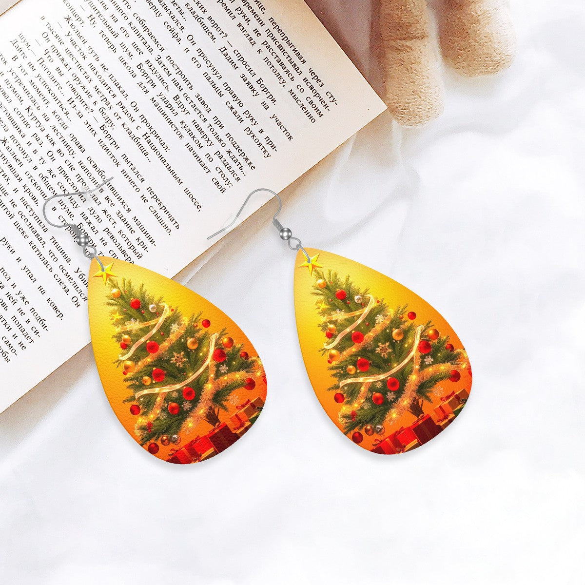 Noel Glow Leather Teardrop Earrings - World Kryptonite