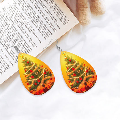 Noel Glow Leather Teardrop Earrings