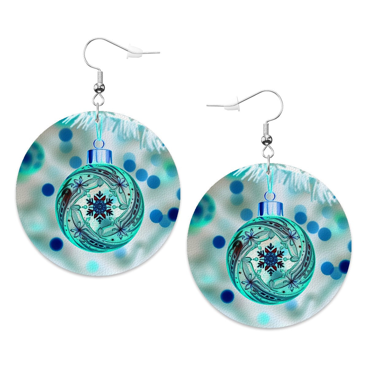 Holiday Sparkle Leather Round Earrings - World Kryptonite